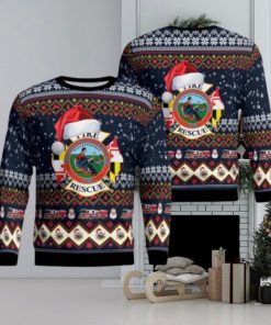 Frederick County (Md) Fire & Rescue Christmas Aop Ugly Sweater Family Gift