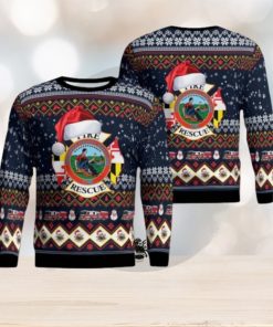 Frederick County (Md) Fire & Rescue Christmas Aop Ugly Sweater Family Gift