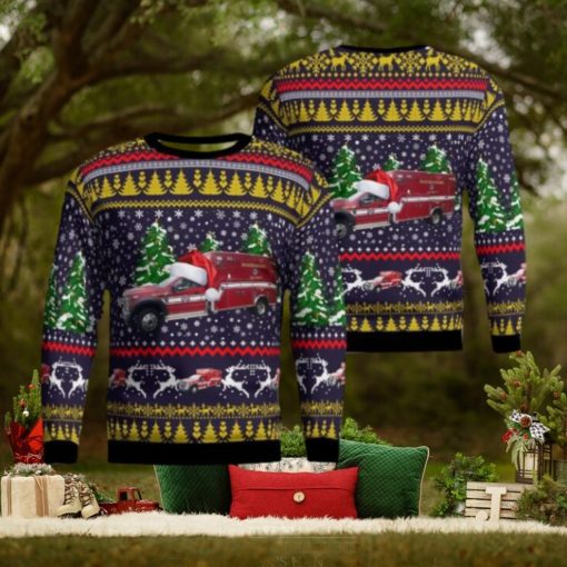 Fredericksburg Fire Department Medic 2 Forest Tree Aop Ugly Sweater Family Gift