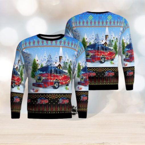 Frenchtown Township Fire Department, Monroe, Michigan Christmas Aop Ugly Sweater Family Gift