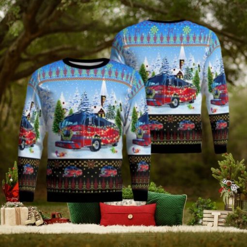 Frenchtown Township Fire Department, Monroe, Michigan Christmas Aop Ugly Sweater Family Gift