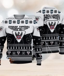 Fribourg Gotteron 3D Ugly Christmas Sweater Christmas Holiday Gift For Men And Women Personalized Name