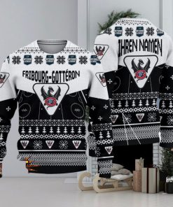 Fribourg Gotteron 3D Ugly Christmas Sweater Christmas Holiday Gift For Men And Women Personalized Name