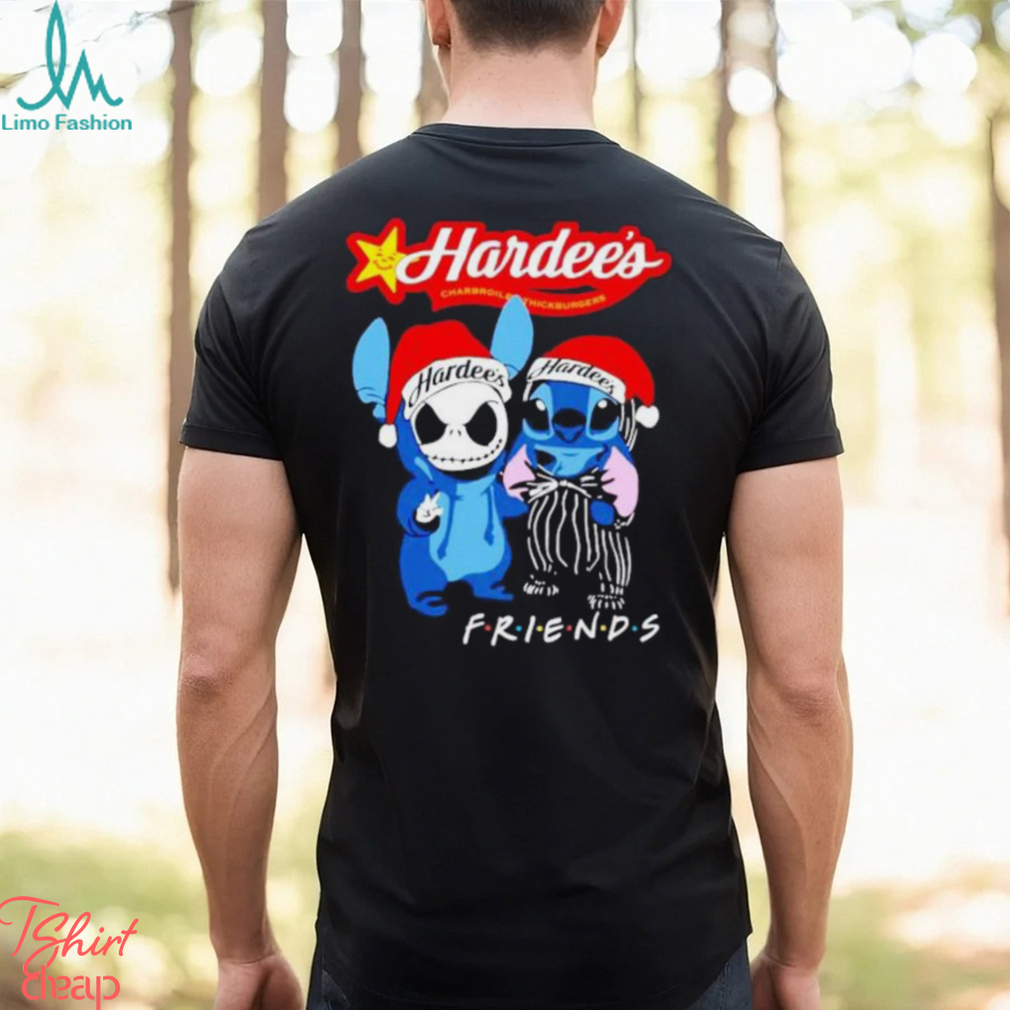 Friends Santa Jack Skellington and Grinch Hardee’s shirt Friends Santa Jack Skellington and Grinch Hardee’s shirt