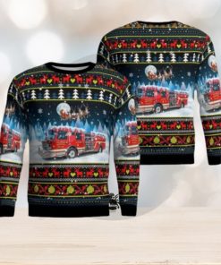 Fulshear, Texas, Fulshear Simonton Fire Aop Ugly Sweater Family Gift