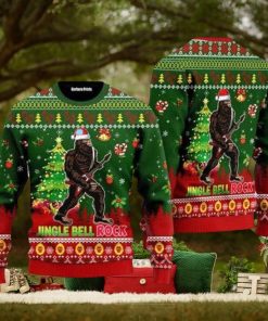 Funny Bigfoot Playing Guitar Ugly Christmas Sweater