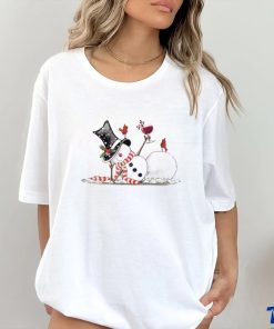 Funny Christmas Snowman With Wine shirt