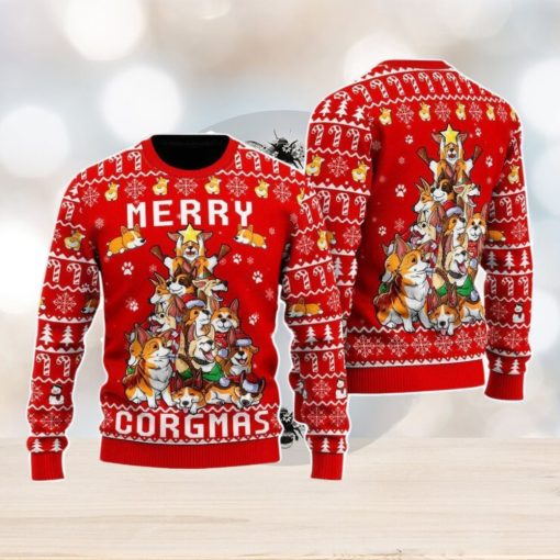 Funny Corgi Merry Corgmas Christmas Unisex Ugly Sweater