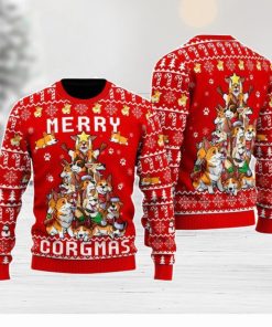 Funny Corgi Merry Corgmas Christmas Unisex Ugly Sweater