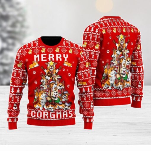 Funny Corgi Merry Corgmas Christmas Unisex Ugly Sweater