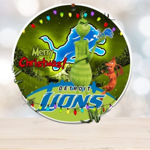 Funny Detroit Lions Nfl Funny Grinch Christmas Ornaments