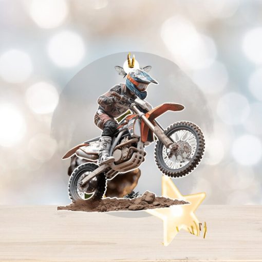 Funny Dirtbike Face Personalized Acrylic Ornament, Custom Photo Ornament