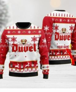 Funny Duvel Beer Personalized Name Ugly Knitted Sweater Christmas Gift