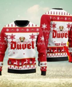 Funny Duvel Beer Personalized Name Ugly Knitted Sweater Christmas Gift