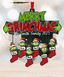 Funny Family On Xmas Socks, Personalized Ornament