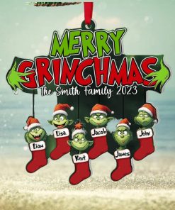 Funny Family On Xmas Socks, Personalized Ornament