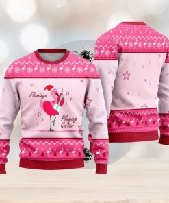 Funny Flamingo Playing Guitar Ugly Christmas Sweater Funny Gift For Men And Women Family Holidays