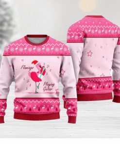 Funny Flamingo Playing Guitar Ugly Christmas Sweater Funny Gift For Men And Women Family Holidays