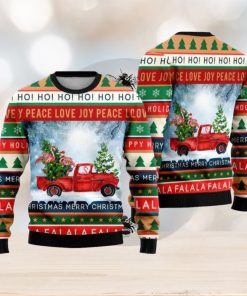 Funny Flamingo With Red Truck Ugly Christmas Sweater Funny Gift For Men And Women Family Holidays