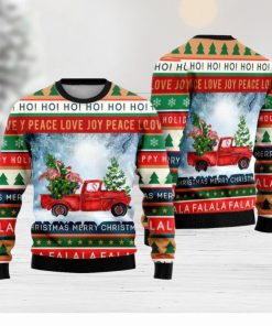 Funny Flamingo With Red Truck Ugly Christmas Sweater Funny Gift For Men And Women Family Holidays