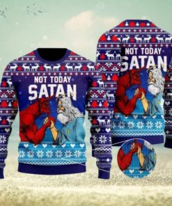 Funny Jesus Not Today Satan Ugly Christmas Sweater Gifts For Christian Families