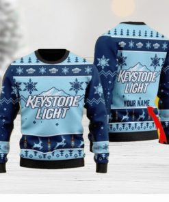 Funny Keystone Light Personalized Name Ugly Knitted Sweater Christmas Gift