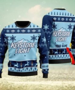 Funny Keystone Light Personalized Name Ugly Knitted Sweater Christmas Gift