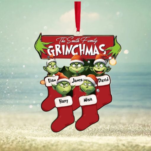 Funny Kids On Xmas Socks, Personalized Ornament, Christmas Gift For Family