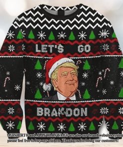 Funny Let is Go Brandon Trump Ugly Christmas Sweater