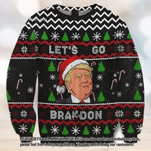 Funny Let is Go Brandon Trump Ugly Christmas Sweater