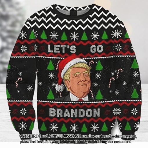 Funny Let is Go Brandon Trump Ugly Christmas Sweater