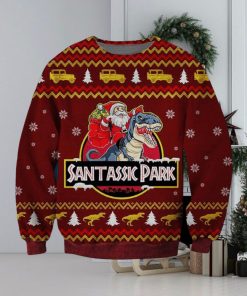 Funny Santa Santassic Park Ugly Christmas 3D Sweater