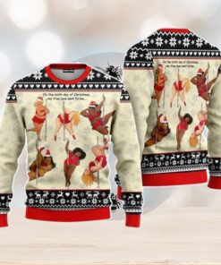 Funny Six Santa Women Dancing Sexy Woman Ugly Christmas Unisex Ugly Sweater