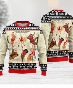 Funny Six Santa Women Dancing Sexy Woman Ugly Christmas Unisex Ugly Sweater