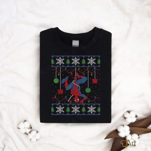 Funny Spider Man Christmas Lights Ugly Shirt