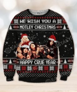 Gearstastic Motley Crue Sweatshirt Motley Crue Christmas Knitting Pattern Fullprint