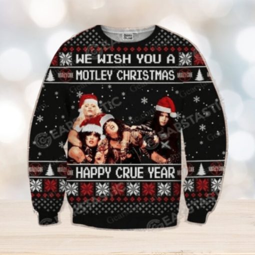 Gearstastic Motley Crue Sweatshirt Motley Crue Christmas Knitting Pattern Fullprint