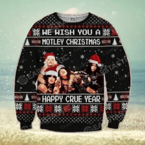 Gearstastic Motley Crue Sweatshirt Motley Crue Christmas Knitting Pattern Fullprint