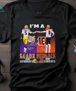 Geaux Bengals I’m A Jayden Daniels On Saturdays Joe Burrow On Sundays Signatures Shirt