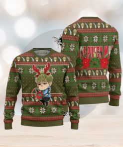 Genos Anime Ugly Christmas Sweater Custom One Punch Man Xmas Gift