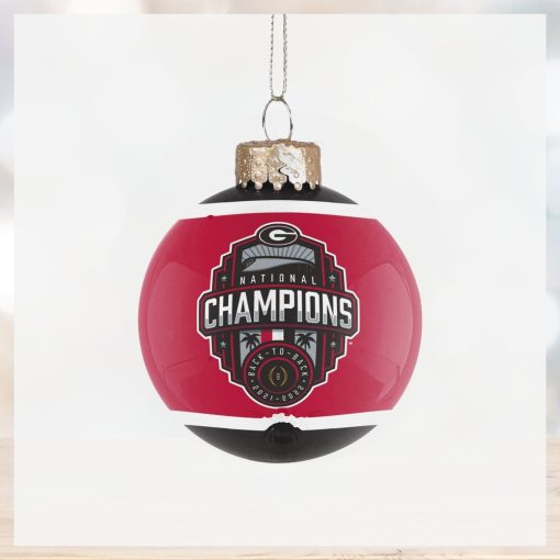 Georgia Bulldogs 2022 Football National Champions Glass Ball Ornament