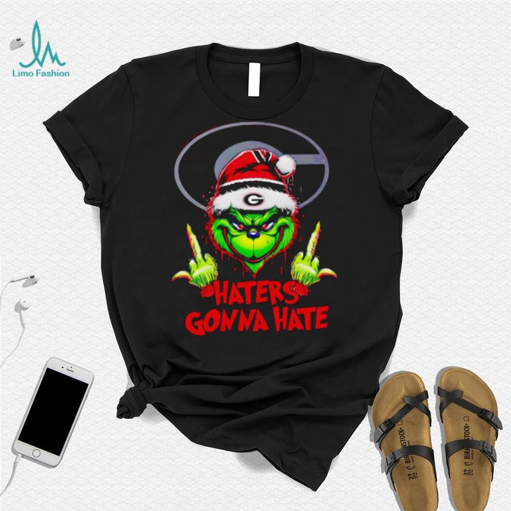 Georgia Bulldogs Grinch middle finger haters gonna hate shirt Georgia Bulldogs Grinch middle finger haters gonna hate shirt