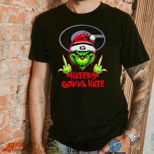 Georgia Bulldogs Grinch middle finger haters gonna hate shirt