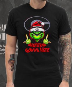 Georgia Bulldogs Grinch middle finger haters gonna hate shirt
