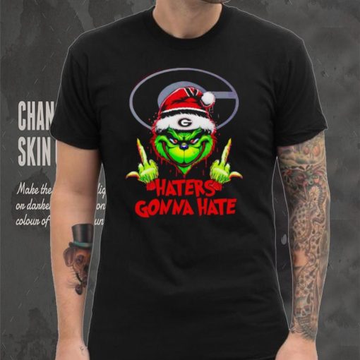 Georgia Bulldogs Grinch middle finger haters gonna hate shirt