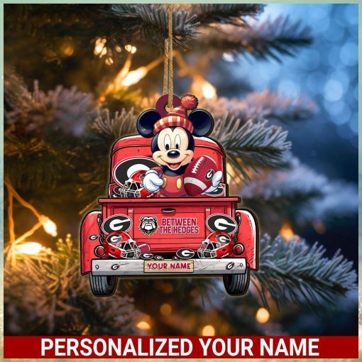 Georgia Bulldogs Mickey Mouse Ornament Personalized Your Name Sport Home Decor