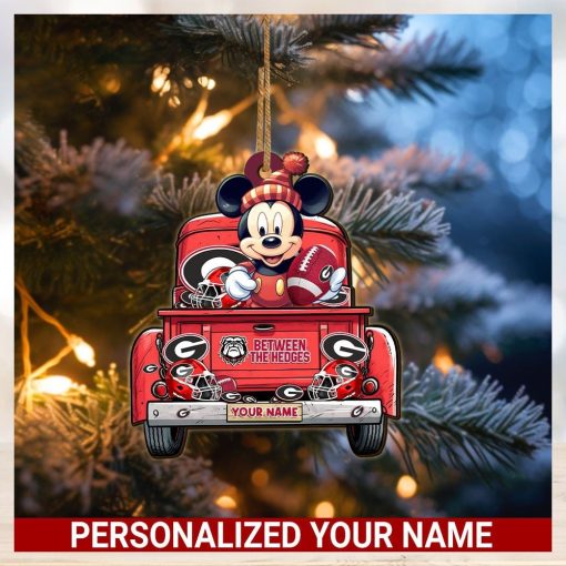 Georgia Bulldogs Mickey Mouse Ornament Personalized Your Name Sport Home Decor