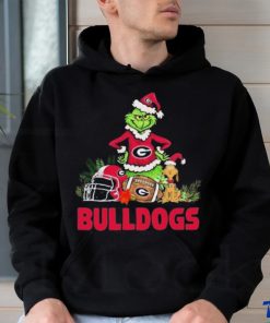 Georgia Bulldogs Santa Grinch And Santa Dog Christmas Shirt