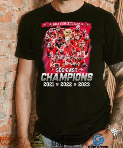 Georgia Bulldogs Team Back To Back To Back Sec East Champions 2021 2022 2023 Shirt