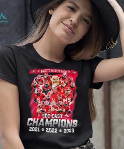 Georgia Bulldogs Team Back To Back To Back Sec East Champions 2021 2022 2023 Shirt
